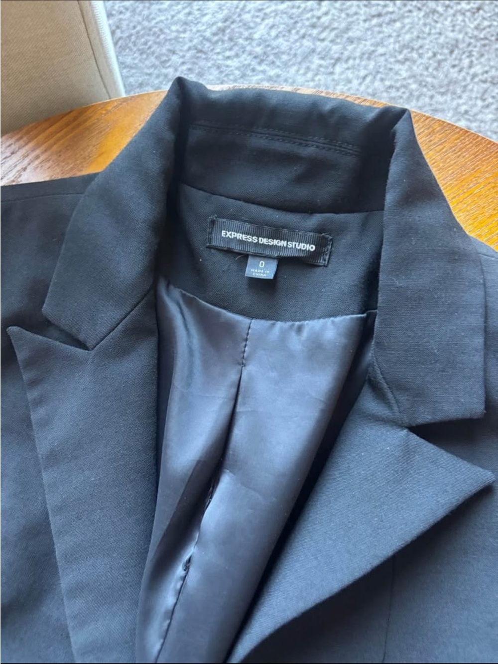 Express Jacket Womens Size 0 Design Studio Black Polyester Button-Up Formal Coat - Picture 2 of 5